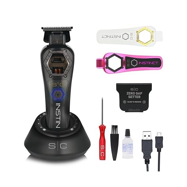Tondeuse à Cheveux Professionnelle Homme Stylecraft Instinct Trimmer Metal by Gamma Più, Contrôle Direct du Couple, 180 Min d