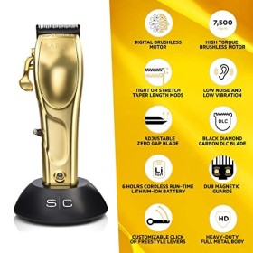 Tondeuse à Cheveux Professionnelle Homme Stylecraft Saber by Gamma Più, Clipper avec Moteur Brushless 6 Heures dautonomie sa