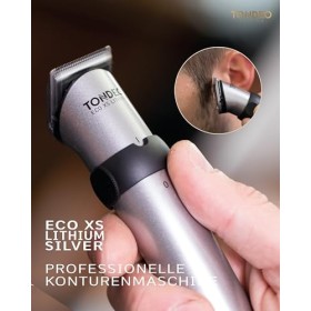 TONDEO Tondeuse cheveux ECO XS LITHIUM SILVER | Tondeuse à barbe pour hommes avec station de charge et peigne de coupe pour 5