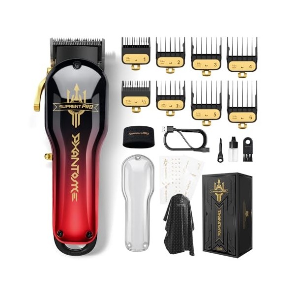 SUPRENT® PRO Tondeuse à Cheveux Professionnelle Pour Homme -Tondeuse Cheveux Hommes de Lame avec Revêtement DLC & Moteur Sans