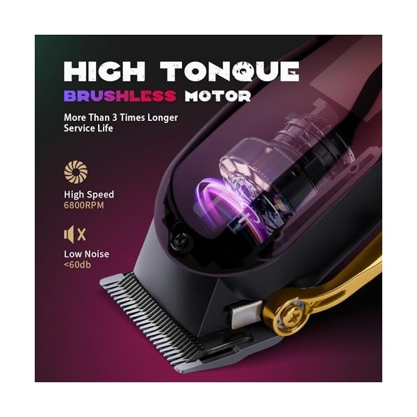 SUPRENT® PRO Tondeuse à Cheveux Professionnelle Pour Homme -Tondeuse Cheveux Hommes de Lame avec Revêtement DLC & Moteur Sans