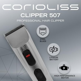 Corioliss Clipper 507 Rasoir professionnel pour corps barbe et cheveux, 8 heures dutilisation avec 6 guides de coupe, rasoir