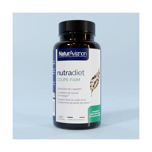 Naturavignon Nutradiet Coupe Faim | Caroube + Nopal | Coupe faim puissant et efficace | Perte de poids rapide et efficace | M
