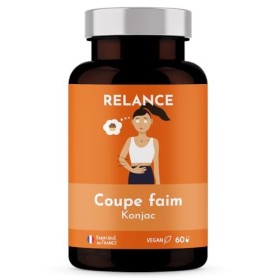Coupe Faim Minceur et Satieté, Konjac, Perte de Poids et Régime Ventre Plat - RELANCE NUTRITION - 90 Gélules 1 Mois Vegan