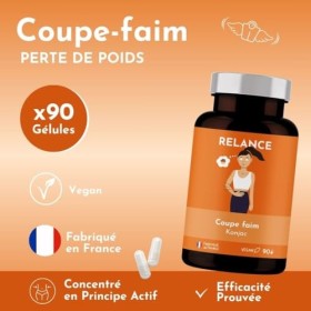 Coupe Faim Minceur et Satieté, Konjac, Perte de Poids et Régime Ventre Plat - RELANCE NUTRITION - 90 Gélules 1 Mois Vegan
