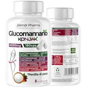 Konjac Coupe Faim 180 Gélules 4000 Mg | Glucomannane Perte de Poids | Coupe Faim Puissant et Efficace | Avec Inuline Chrome e