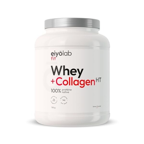 WHEY + COLLAGÈNE HT | Protéine Native | Peptides de Collagène Hydrolysé 2000 Da | Riche en BCAA | Construction de la masse mu