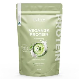 Nutri + Poudre de protéine végétalienne Matcha Latte 1 kg - 80% de protéines - Poudre de protéine 3k - Poudre de protéine 100