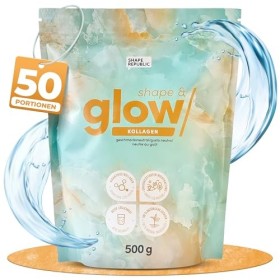 SHAPE REPUBLIC Collagene Poudre 500gr - Collagen Peptides Type I - Collagène Hydrolysé en Poudre pour Articulations, Cheveu