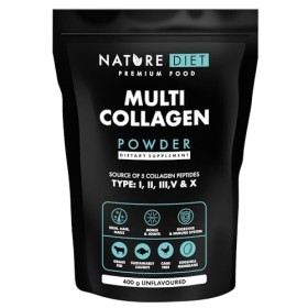 Nature Diet Multi Collagène en poudre sans saveur 400G, Peptides de collagène hydrolysés hautement biodisponibles de Type : I