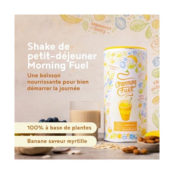 Vegan Proteine en Poudre [600g] | Banane/Myrtille | 8g Protein | Protéine Powder de Riz, Pois, Graines de Tournesol + B12 & B