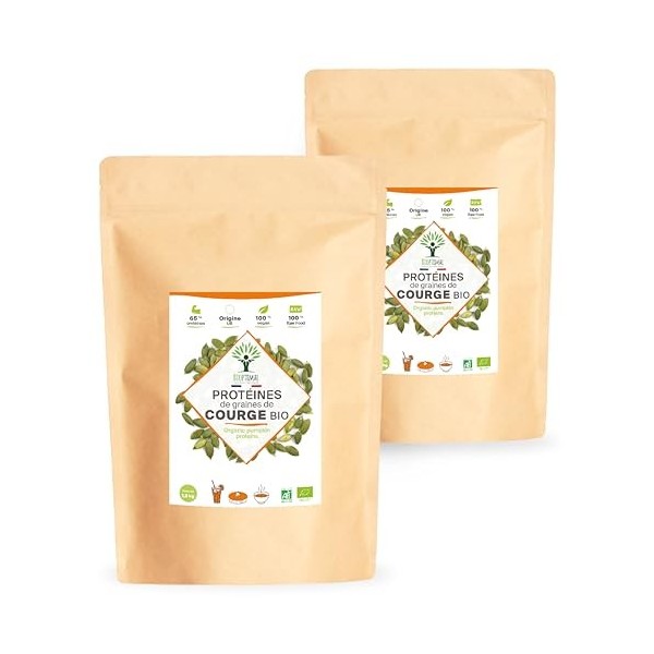 Protéine de Graines de Courge Bio - Bioptimal - 65% de Protéines BCAA - Poudre de Graine de Citrouille Crue - Cultivé en Euro