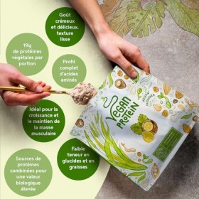Vegan Proteine en Poudre [600g] | Noisette | 19g Protein | Protéine Powder de Riz, Pois, Graines de Tournesol | Pre & Post Wo