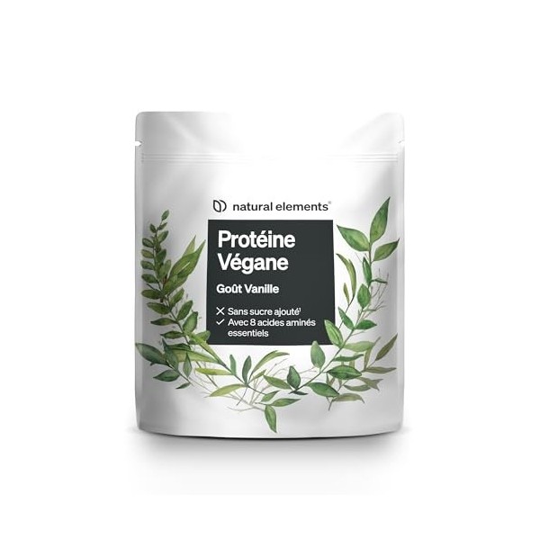 Protéine Végane – poudre de protéines végane au goût vanille – 1 kg – hautement dosé : 67% de protéines de pois, tournesol et