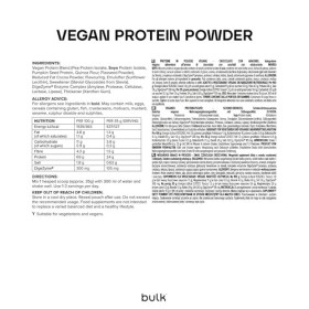 Bulk Vegan Protein Powder, Shake protéiné végétal, Chocolate Peanut, 2.5 kg, New & Improved Formula