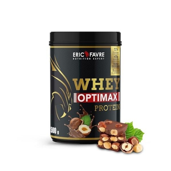 WHEY OPTIMAX PROTEIN +74% Protéines Bi-sources: WPC + Protéine Brevetée, 17g BCAA, 11g Glutamine, Peu Sucrée et Onctueuse｜Idé