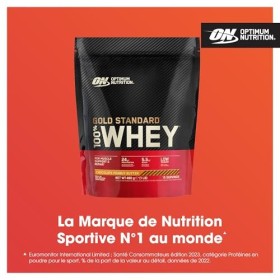 ON Gold Standard 100% Whey pour soutien et réparation musculaire, faible en sucre, riche en protéines avec glutamine et BCAA 