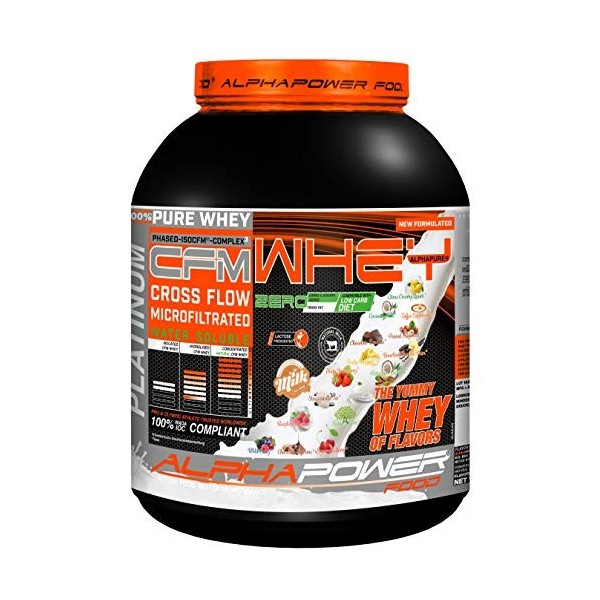 Poudre de protéines de lactosérum de ALPHAPOWER FOOD pour le développement musculaire I Poudre de protéines de lactosérum de 
