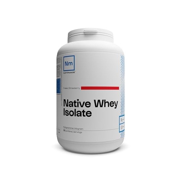 Isolat De Whey Native - 1kg Choco Cookie - Lait Français - Jusquà 85% de protéines par dose - Whey Protein - Musculation - P