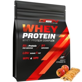 Whey Protein Complex - 1000 g Strudel aux pommes - Avec part disolat - Protéine soluble instantanée en poudre avec BCAA & 