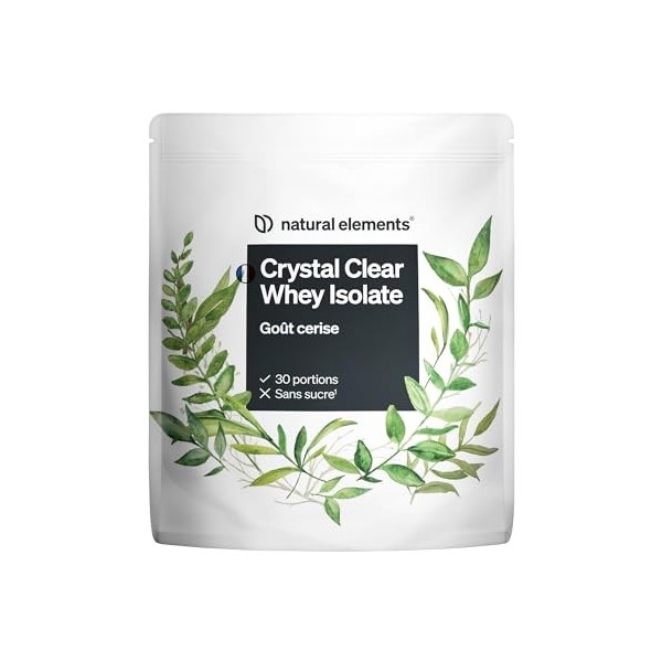 Crystal Clear Whey Isolate 900g – goût cerise – poudre de protéine – boisson protéinée rafraîchissante – produit et contrôlé 