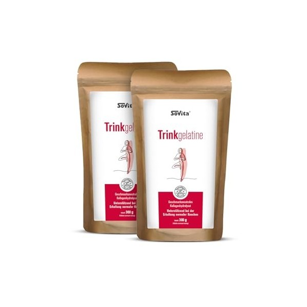sovita Lot de 2 gélatines - Soutien musculaire et osseux - Collagène de haute pureté