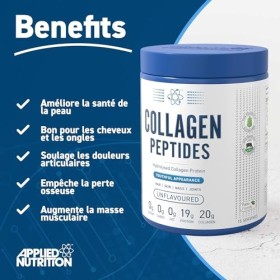 Applied Nutrition – Peptides de Collagène en Poudre – Protéine de Collagène Bovin Hydrolysé Halal – Bon pour la Peau, les Che