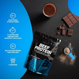 BioTechUSA Beef Protein, Formule à base de peptides de protéines hydrolysées à 87%, sans lactose ni gluten, pauvre en graisse