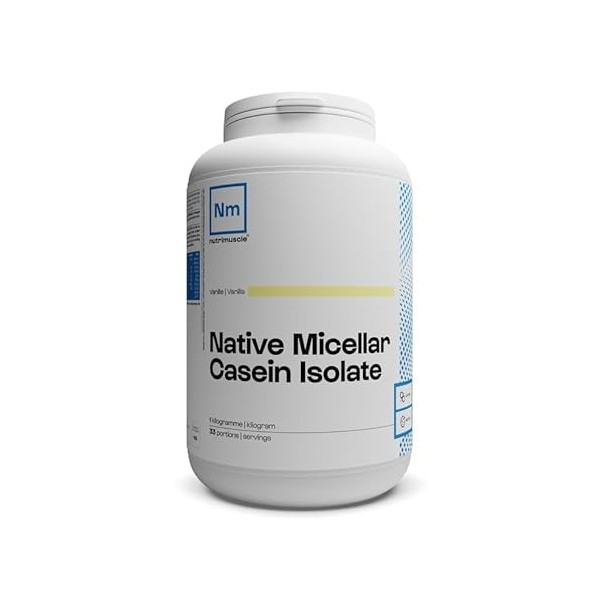 Isolat de Caséine Micellaire 92% - 1 kg Chocolat - Origine France - Lait français - Idéal en sèche - Assimilation lente - Mus