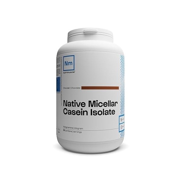 Isolat de Caséine Micellaire 92% - 1 kg Chocolat - Origine France - Lait français - Idéal en sèche - Assimilation lente - Mus