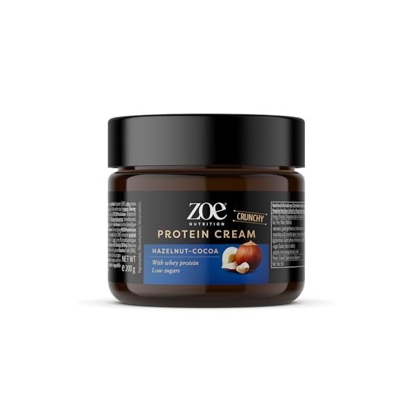 zoe Nutrition Crème protéinée, 200 g, crème foncée et blanche, 23 % de protéines de lactosérum, faible teneur en sucre, pour 