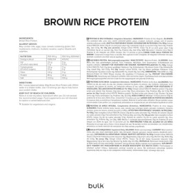 Bulk Poudre protéinée de riz brun, boisson protéinée végétalienne, non aromatisée, 2,5 kg LEmballage Peut Varier