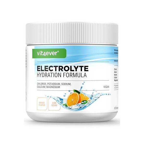 Electrolytes - 400 g 80 portions - Formule avec chlorure, potassium, sodium, calcium, magnésium - Parfait pour les sportifs