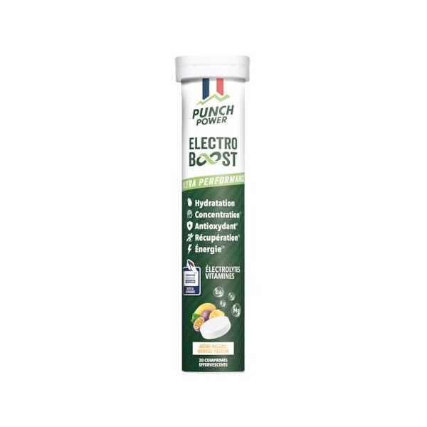 ELECTROLYTES HYDRATATION - Electrolyte Punch Power SANS SUCRE -Fabriqué en France- Vitamines, Minéraux, Magnesium - Pastille 