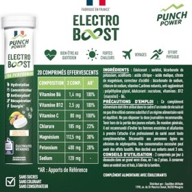 ELECTROLYTES HYDRATATION - Electrolyte Punch Power SANS SUCRE -Fabriqué en France- Vitamines, Minéraux, Magnesium - Pastille 
