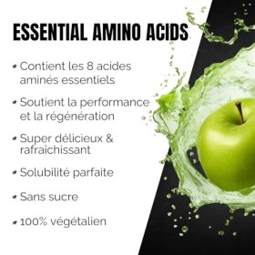 EAA poudre POMME VERTE 500gr - acides aminés essentiels - 11gr de protéines par portion - sans mauvais arrière-goût - vegan &