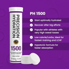 Precision Hydration Comprimés Électrolytes - Multi-Force - Pastille Effervescente Hydratante - Basse en Calories, Sans Gluten