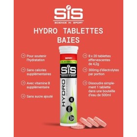 Science in Sport HYDRO Pastilles d’électrolytes 160 pcs. Baies - Vegan & sans gluten, Avec sodium, calcium, potassium & magné
