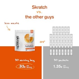 SKRATCH LABS Everyday Hydration Drink Mix | Poudre délectrolytes sans sucre | 15x4g | Mandarine + Orange | Sans gluten, Vega
