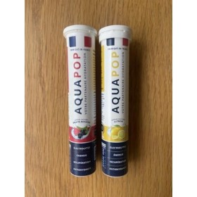 AQUAPOP - Pastilles électrolytes - Pack de 2 Citron et Fruits Rouge - Sans Sucres - Favorise lhydratation et lénergie - 2