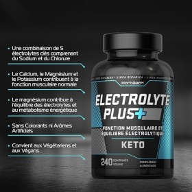 Electrolytes Hydratation 1575mg | 240 Comprimés | Electrolytes Sans Sucre Avec Sodium, Calcium, Magnesium Potassium - Énergie