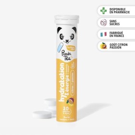 Panda Tea - Hydratation & Énergie - Citron et Passion- 20 Pastilles sans sucre - Electrolyte Ultra Hydratation - Idéale pour 