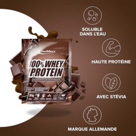 IronMaxx 100% Whey Protein Poudre - Chocolat 10 x 30g sachets | poudre de protéine de lactosérum réduite en sucre et soluble 