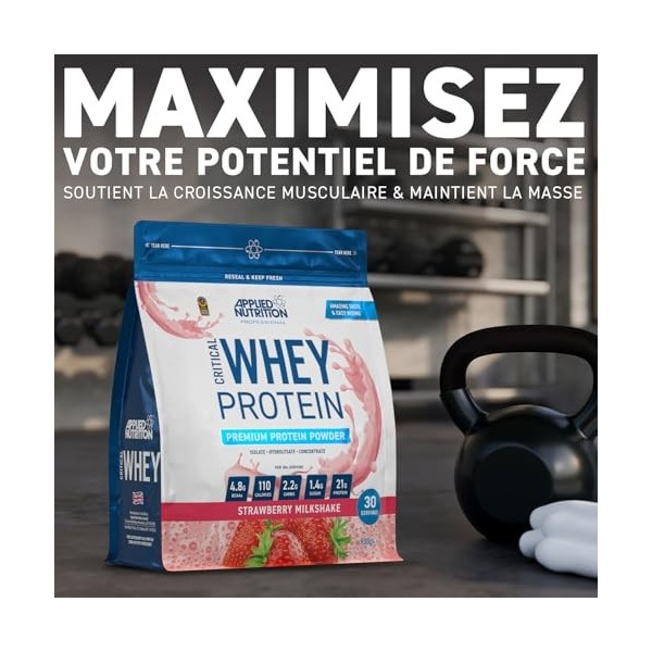 Applied Nutrition Critical Whey Protein Powder 900g - High Protein Powder, Protein Milkshake, Muscle Building Supplement with