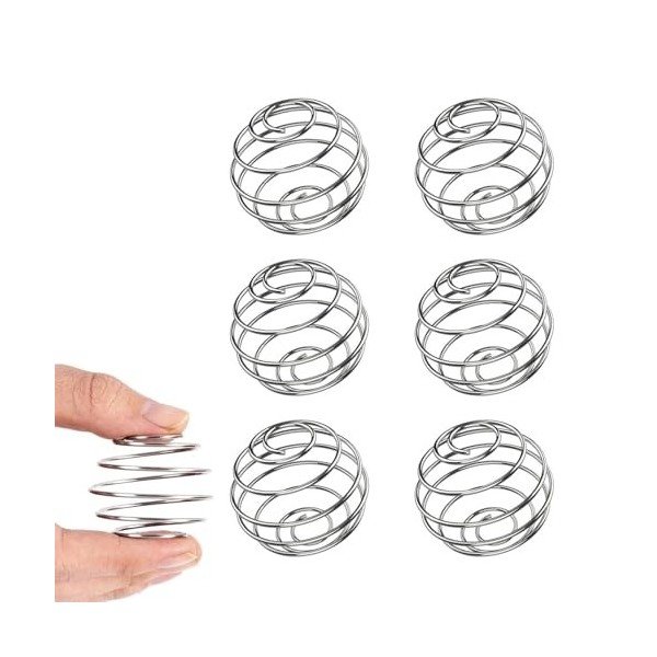 Kisstta Lot de 6 boules de shaker en acier inoxydable - Shaker à protéines - Boule de mélange en acier inoxydable - Pour bois