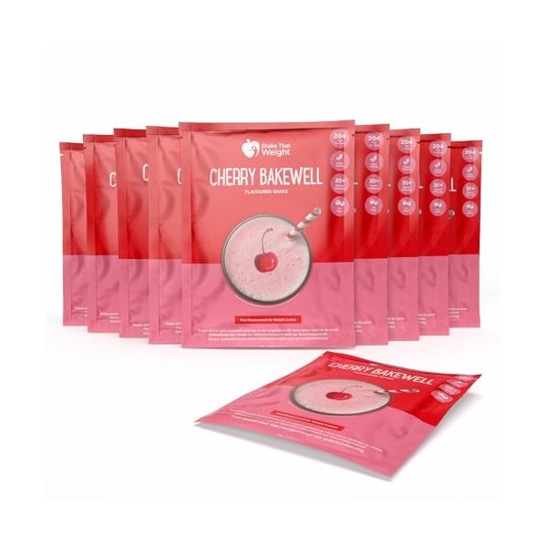 Shake That Weight 10 x Diet Shake – Cherry Bakewell – Plan de remplacement de repas pour perte de poids – Régime très faible 