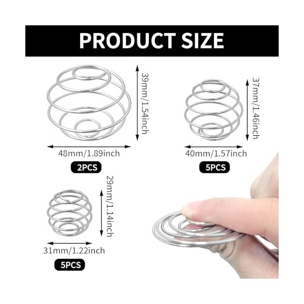 TTQiAnJ 12 Pièces Boule de Mélange en Acier Inoxydable,Mélangeur de Protéines,Boule de Mélangeur pour Milkshake Boissons Jus 