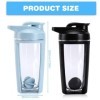 Lot de 2 shakers protéinés, 600 ml, shaker à protéines, double couche, shaker à protéines avec boule à shake, pour shakes et 