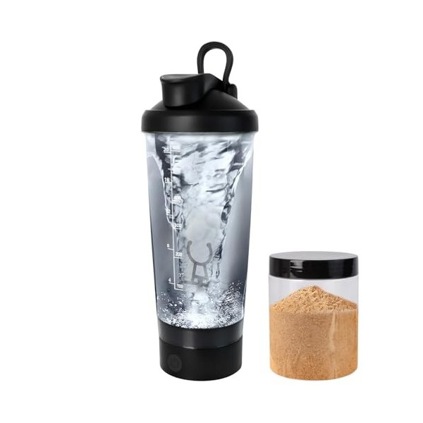 hzuisst Shaker Électrique, USB C Rechargeable Shaker Proteine, 600 ml Portable Shaker Protéine Electrique Shaker Sport pour S
