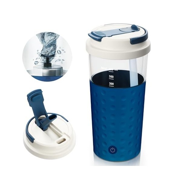 SOARFLY Shaker electrique shaker protéine electrique 400ml avec couvercle 2-en-1, shaker electrique proteine USB shaker sans 